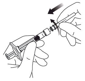 Із забезпеченням належних асептичних умов щільно прикрутити голку для ін’єкцій до наконечника шприца з адаптером Люера