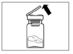 Зніміть покривну плівку з лотка, що містить набір для ін’єкції. Із флакона, що містить препарат Сандостатин® ЛАР, зніміть ковпачок.