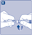 •	Обережно нагвинтіть попередньо наповнений шприц на перехідник для флакона до упору.