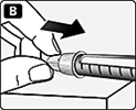 Після того як голка закрита, обережно притисніть зовнішній ковпачок до упору, потім відкрутіть голку. 