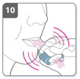 Під час вдиху через інгалятор капсула обертається у камері, і можна чути дзижчання