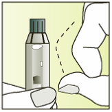 Легенько постукайте по шприцу пальцем, щоб бульбашки повітря піднялися в його верхню частину.