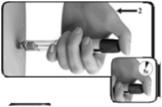 Утримуйте ручку дозатора у натиснутому  положенні  не  менше  5 секунд для того, щоб гарантувати введення повної дози 