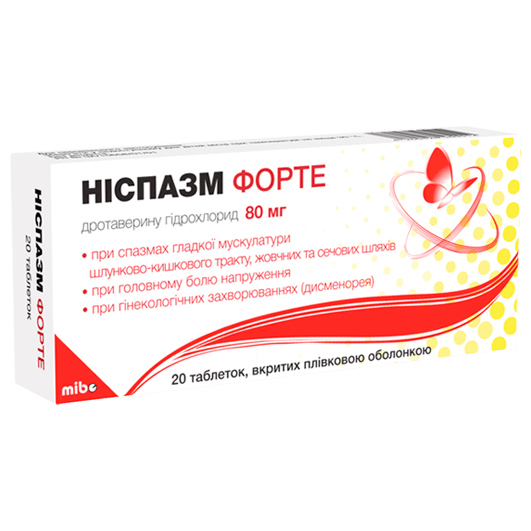 Ніспазм ФОРТЕ таблетки 80 мг