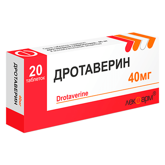Дротаверин таблетки 40 мг, СООО «Лекфарм»